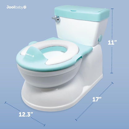 Real Feel 2-in-1 Potty with Wipes Storage, Flushing Sounds & Disposable Liners - Realistic Toilet - Easy to Clean & Assemble - Jool Baby (Gray)