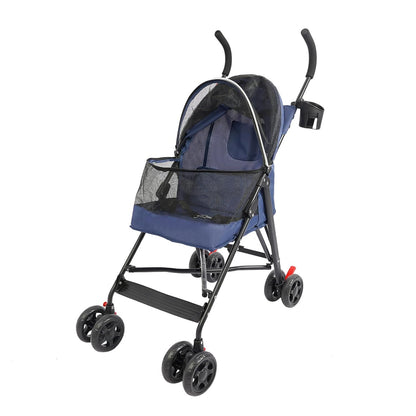 Pet Gear Travel Lite Plus Stroller,Compact Portable Jogger All Terrain Travel Pet Gear, Foldable Lightweight Durable Pet Stroller for Small To Medium Pets Dogs And Cats up to 15 pounds (Gray)