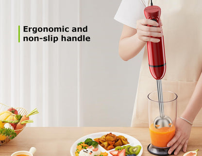 Bonsenkitchen Hand Blender, Immersion Blender with 2 Mixing Speed, Electric Handheld Mixer Portable Stick Mixer with Stainless Steel Blades for Soup, Smoothie, Puree, Baby Food