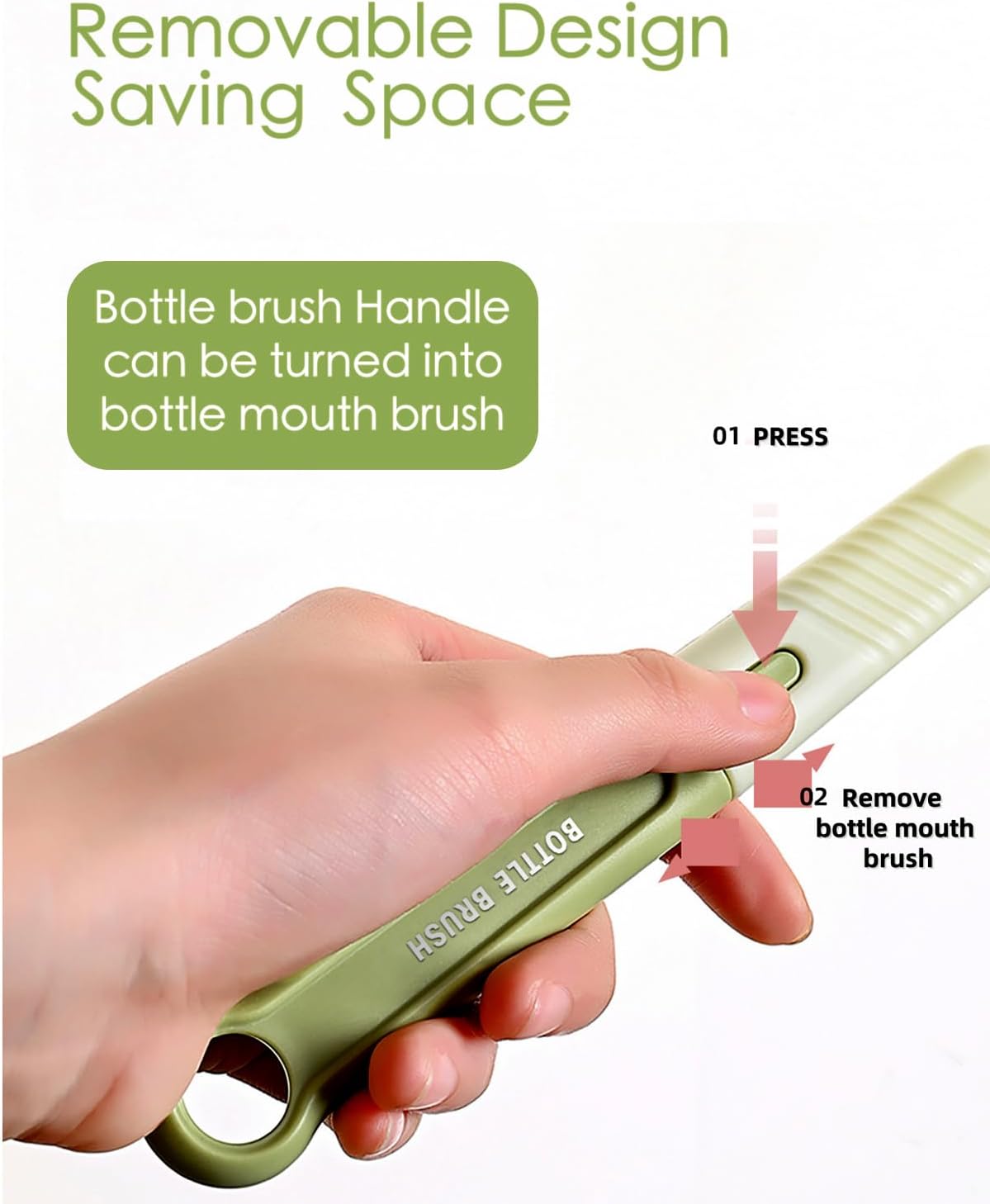 Baby Bottle Brush Set-Travel Bottle Cleaner Kit with Silicone Brush,Drying Rack,Nipple Brush,Straw Brush,Bottle Mouth Brush,Storage Box-6 in 1 Portable Bottle Washing Kit for Home and Travel