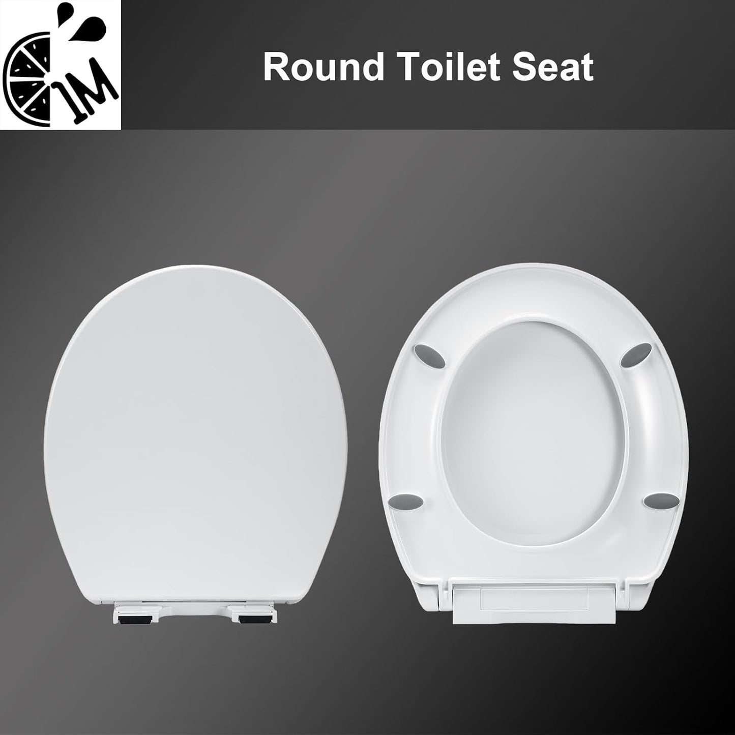 1M Family Toilet Seat, Patented Slow Close & Quick Releasing Technology, Anti-Wiggling, Easy to Install and Clean, Standard Elongated with Toddler Seat Built In (1 Piece)