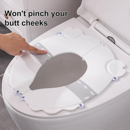 Portable Potty Training Seatï Upgraded Non-Slip-Anti pinch buttocks, No need to disassemble and install every time, saving a lot of time for Toddlers & Kids, Suitable for multi shaped toilets (Pink)