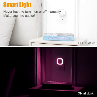 YUNLEX 2 Pack Plug in Pink Night Light for Girls, Dimmable Nursery Light with Dusk to Dawn Sensor, Gentle Eye-Caring Glow for Midnight Feedings, Kids Room, Princess-Themed Bedroom, Bathroom, Hallway