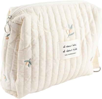 Diaper Bag, Bag Quilted Cotton Cute Pattern Nappy Diaper Storage Bag with Stroller Hooks Portable Stroller Baby Diaper Bag Diaper Bag Organizer Pouches for Baby Bottles