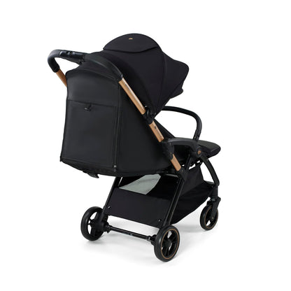 Kinderkraft APINO Lightweight Auto Folding Stroller, Compact Travel Baby Stroller for Newborn to Toddler, Reclining Seat, 5-Point Harness, Black