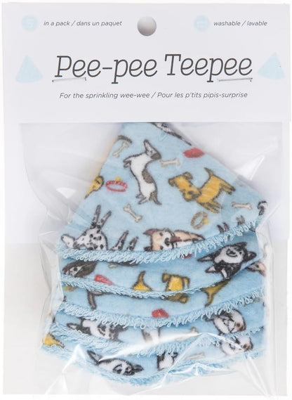 Beba Bean - Pee Pee Teepee for Baby Boy - Reusable & Washable Pee Shield for Diaper Changing - Baby Shower Gifts for Boys - Li’l Monkey Cotton Cloth - Laundry Bag - Set of 5 Covers