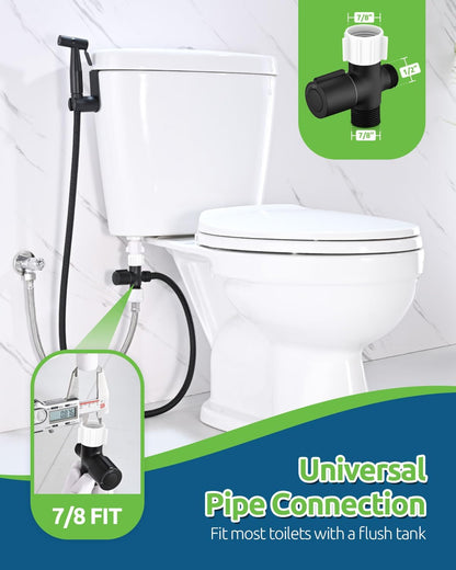 Handheld Bidet Sprayer for Toilet, Muslim Shower Water Jet Spray for Toilet, Bidet Faucet Cloth Diaper Sprayer for Baby Wash, Adjustable Water Pressure with Bidet Hose for Feminine Wash