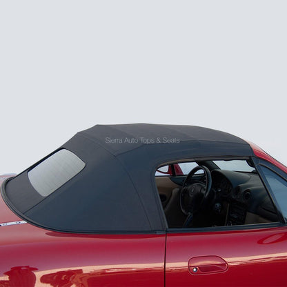 Sierra Auto Tops & Seats Convertible Top for 1990-2005 Mazda Miata MX5 - Black, Cabrio Vinyl - Non-Zippered Replacement with Heated Glass Window - Complete Soft Top in 2 Pieces - No Rain Rail