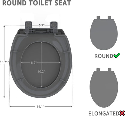 Toilet Seat with Toddler Seat, Potty Training Toilet Seat Round 2 in 1 Soft Close Quiet No Slapping, Magnetic Absorption, Easy to Install and Clean,White