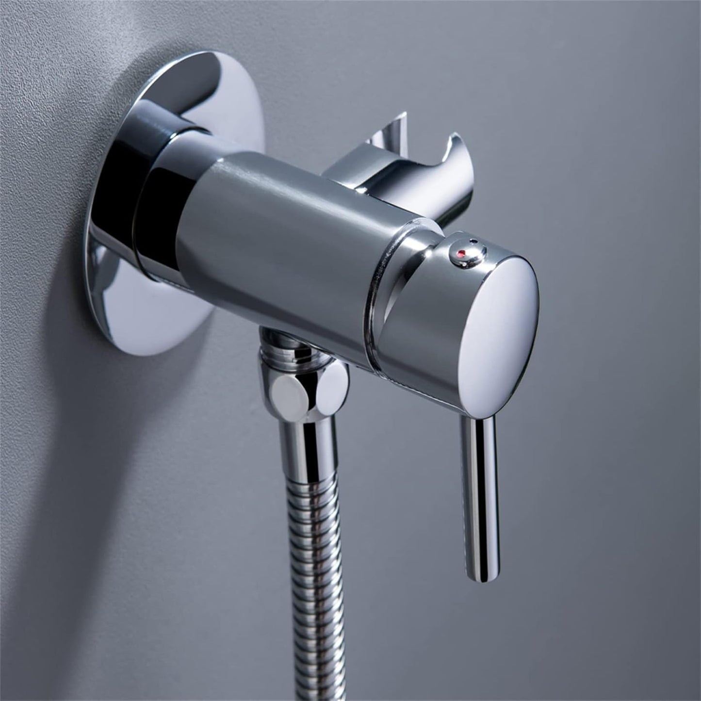 Bidet Sprayer for Toilet, Wall Mounted Hot and Cold Bidet Faucet, Handheld Cloth Diaper Sprayer Kit,Chrome(Gunmetal Gray)