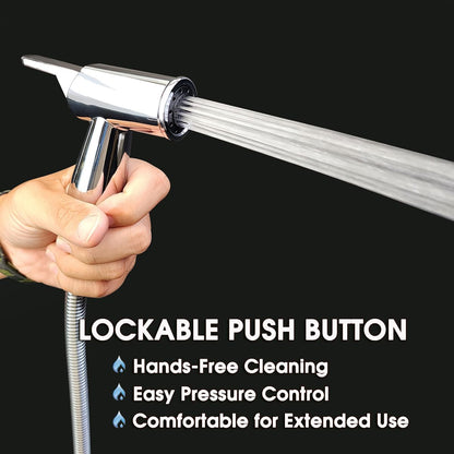Handheld Bidet Sprayer for Toilet, Lockable Push Button, ABS Bidet Sprayer Set with Hose & T-Valve, Easy Install - Niken Color