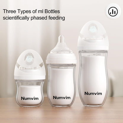 Silicone Bottle Nipple with Latch-On Point, Gentle Flow, Natural Feel (1m+, S, 4 Counts)