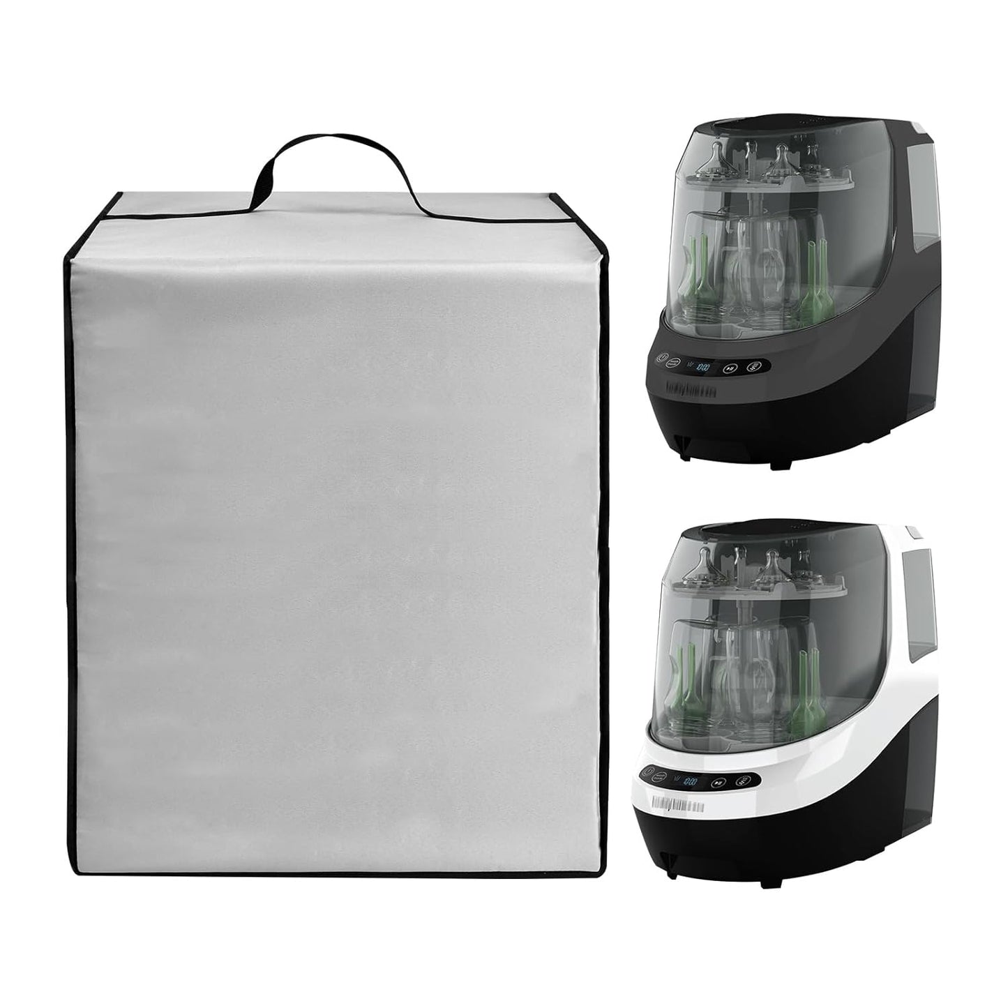 Baby Bottle Washer Cover Sterilizer Cover Dust-Proof Nylon Protective Case for Baby Brezza Bottle Dryers Pro - Sterilizer Dryer - All in One Machine (Silver)
