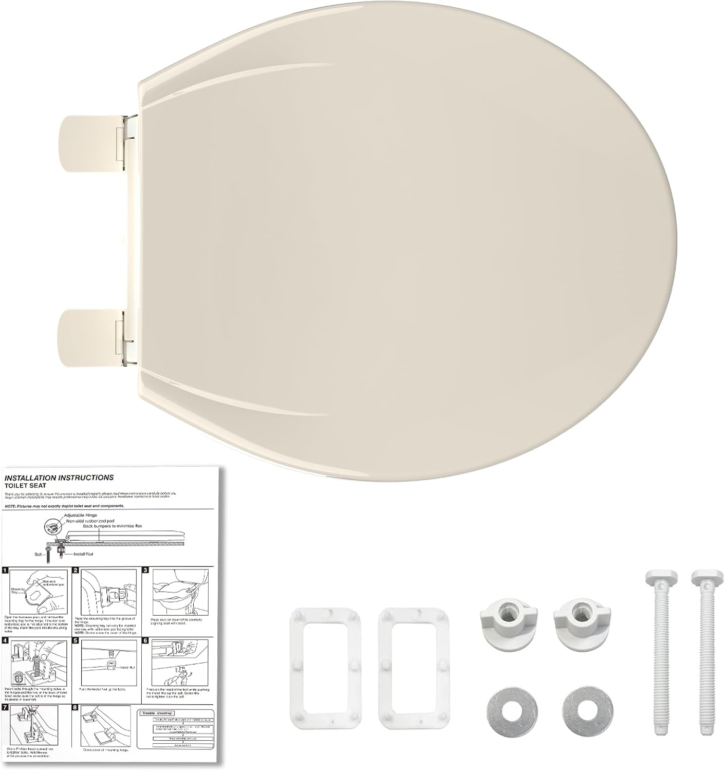 Toilet Seat Round,Toilet Seat with Toddler Seat Built in, Potty Training Toilet Seat Round Fits Both Adult and Child, with Soft Close,Easy Install and Clean - White, Round