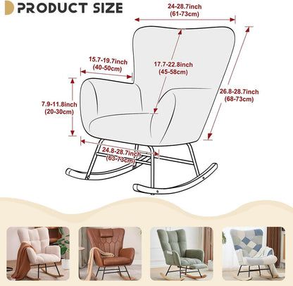 Levoberg Nursery Rocking Chair Cover Stretch Rocker Glider Chairs Cover Slipcovers Jacquard Rocking Accent Chair Cover Recliner Armchair Slipcover for Nursery Living Room Bedroom Office Black
