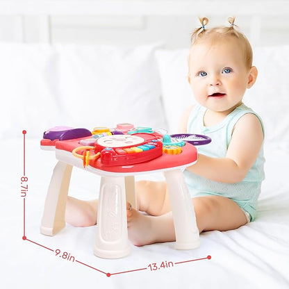 CUTE STONE Baby Walker for Boys Girls, 2 in 1 Sit-to-Stand Learning Walker and Activity Center, Baby Walking Toy, Early Learning Push Toy Gift for Infant