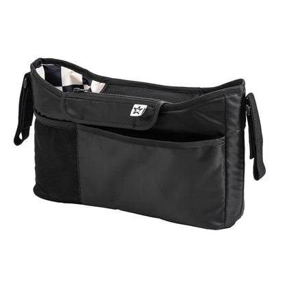 Tiny Twinkle Universal Stroller Organizer with Adjustable Strap - Waterproof Stroller Caddy Fits Baby Jogger, Nuna, Graco, Donna and Bugaboo Strollers（Black）