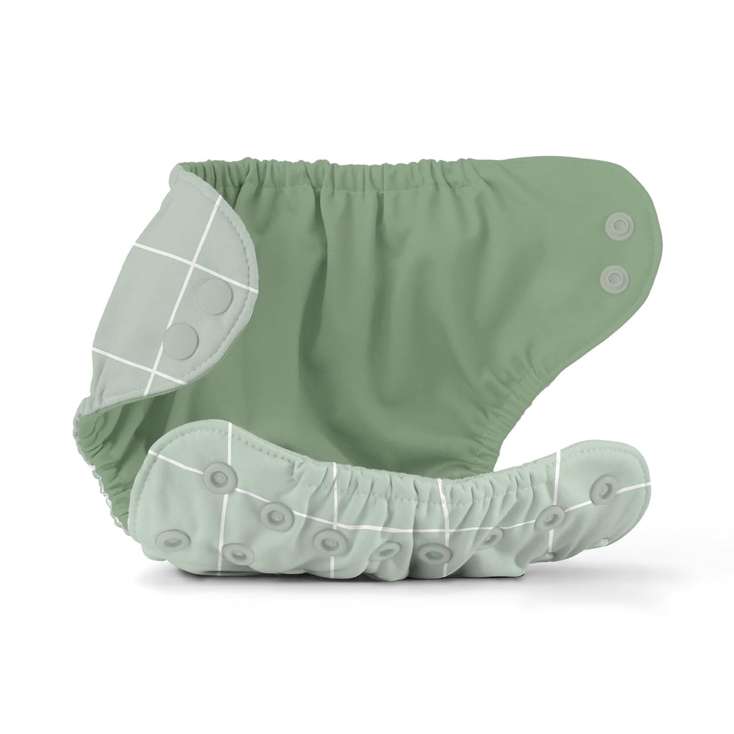 Esembly Cloth Diaper Cover - Reusable Swim Diaper, Waterproof, Breathable - Adjustable Outer Layer Over Absorbent Inner for Blowout Protection - Sea Glass, Size 2 (18-35lbs)