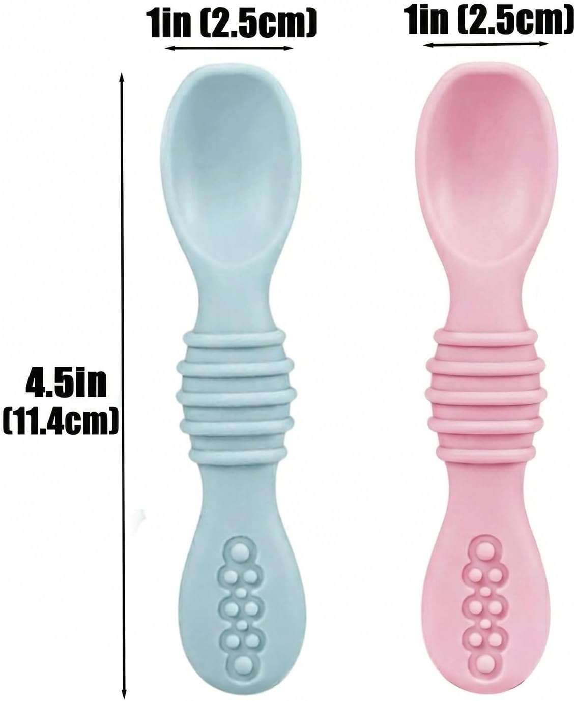 PandaEar 2 Pack Stainless Steel Baby Suction Plates & 2 Pack Spoons, Toddler Utensils Baby Feeding Set, Divided Plates for Baby Led Weaning Supplies, BPA-Free (Blue/Green)
