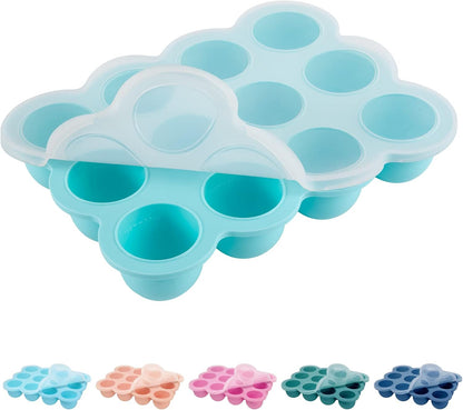 12x1.5oz Baby Food Storage Containers, Baby Food Freezer Tray with Clip Lid Gossamer Pink, Food Grade Silicone Freezer Trays for Purees & Vegetables