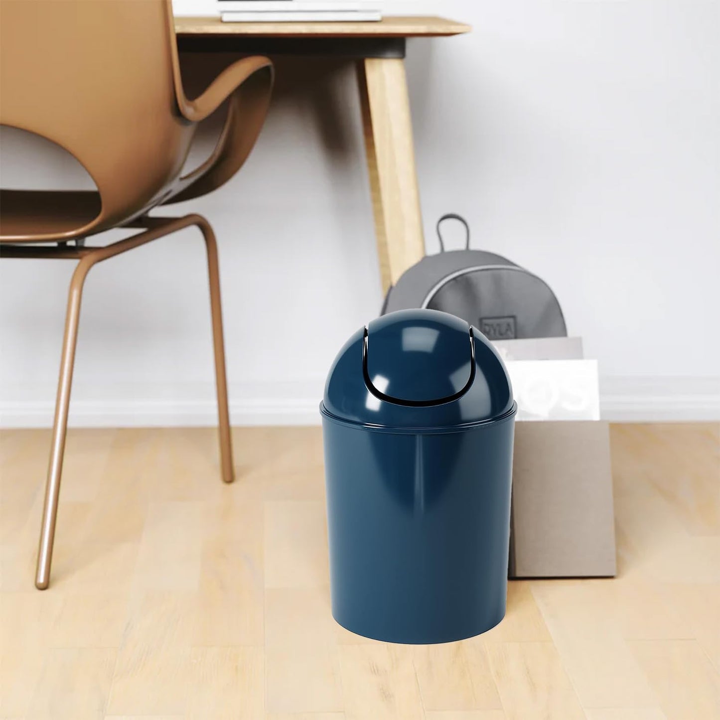 Umbra 1.25 Gallon Mini Waste Can with Removable Swing-Top Lid - Small Garbage Bin for Kitchen, Bathroom, Bedroom, Office - Compact Trash Can Fit Under Tables & Counters - Yellow