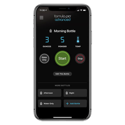 Baby Brezza Formula Pro Advanced WiFi Formula Dispenser - Automatically Mix a Warm Formula Bottle From Your Phone Instantly – Easily Make Bottle With Automatic Powder Blending Machine, Black