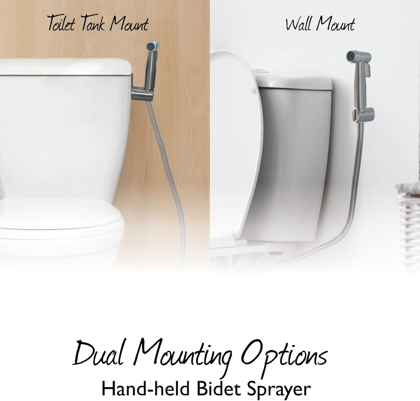 Design House 583906 Modern Single-Function Dual-Mount Hand Held Bidet Sprayer for Bathroom, Matte Black