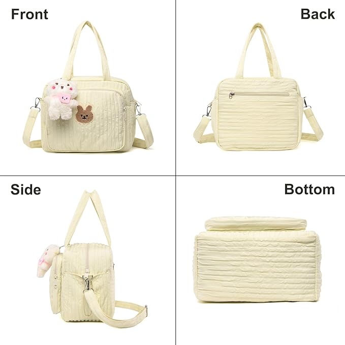 Lushandy Baby Diaper Bag Tote, Mom Bag Crossbody Diaper Bags Baby Travel Bags for Girl Pañaleras Para Bebe (Yellow, Small)