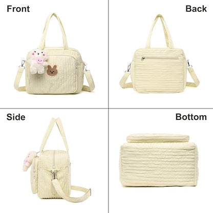 Lushandy Baby Diaper Bag Tote, Mom Bag Crossbody Diaper Bags Baby Travel Bags for Girl Pañaleras Para Bebe (Yellow, Small)