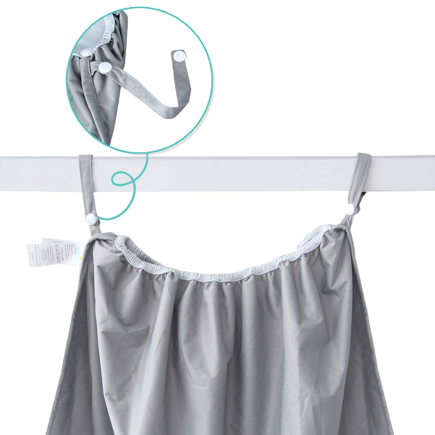 Biloban Reusable Diaper Pail Liner Bags 2 Pack for Ubbi, Waterproof Larger Capacity & Washable Wet Bag for Cloth Diapers & Kitchen Garbage, Grey & Navy