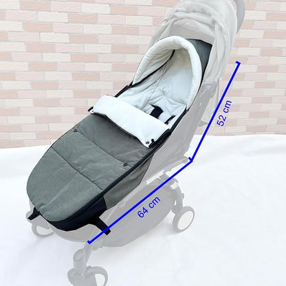 Universal Pushchair Footmuff for Babyzen YOYO/YOYO2 /Joolz/Bugaboo, Waterproof Fabric Base, Easy-Clean, Warm Foot Cover for Strollers