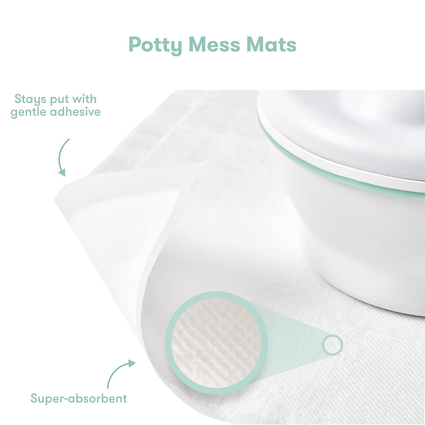 Frida Baby Potty Mess Mats, Disposable, Super-Absorbent Floor Pads for Easy Cleanup, 20 Count