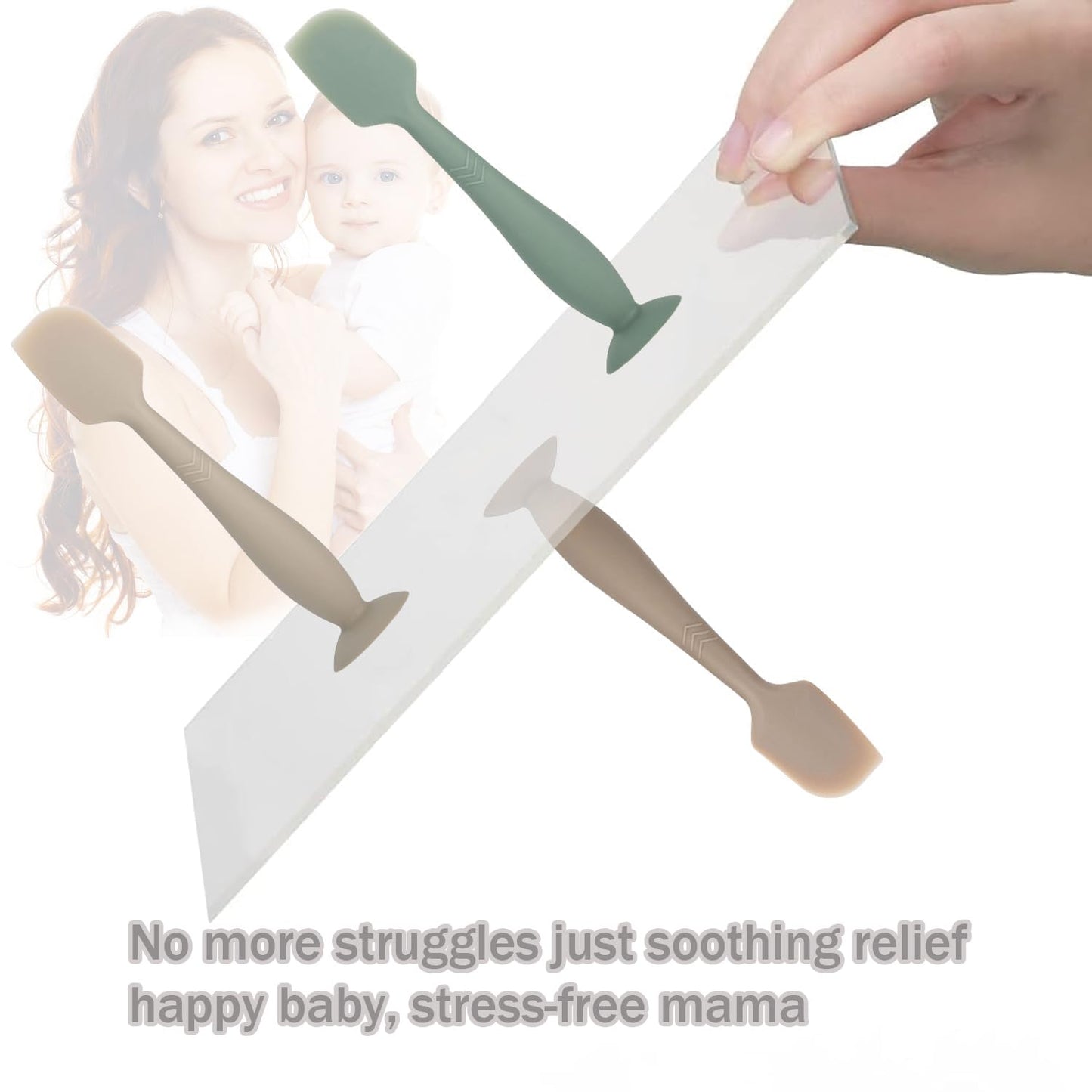 Baby Diaper Cream Spatula - Baby Diaper Rash Cream Applicator for Butt Paste Diaper Cream - Newborn Essentials (gray, green, pink)