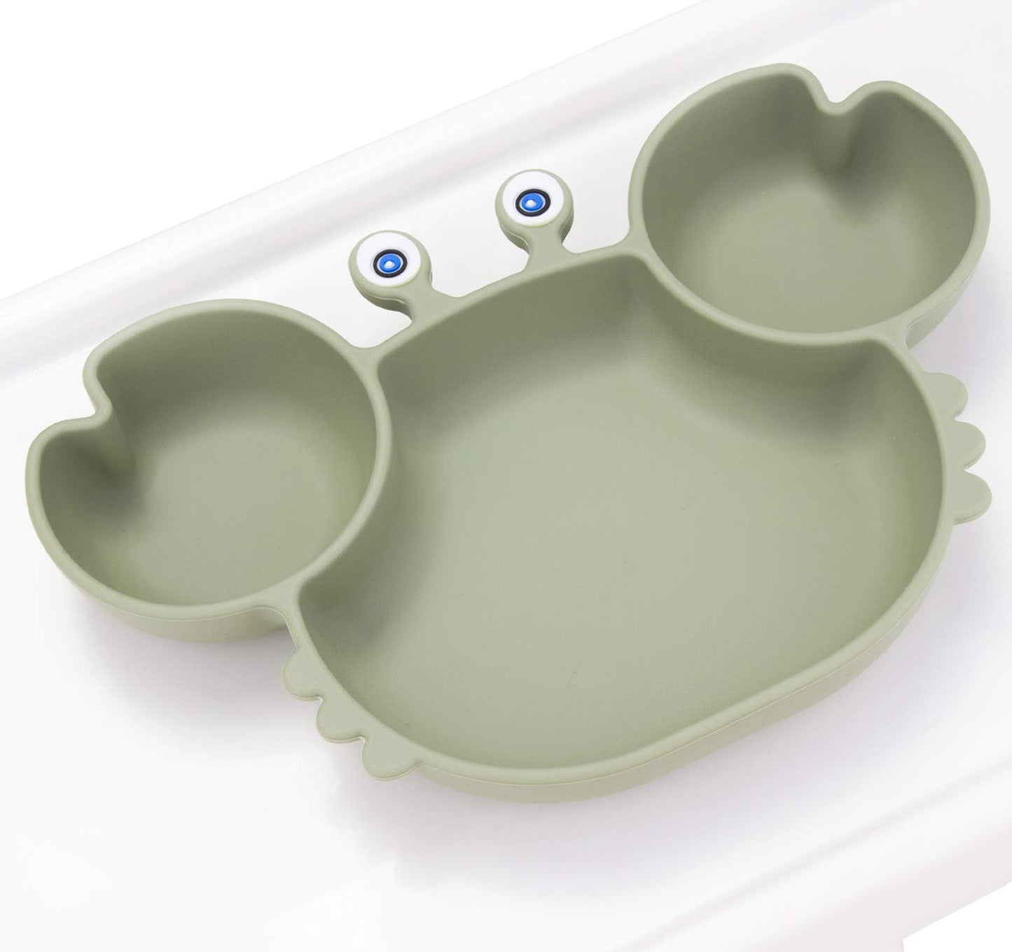 Linowos Silicone Suction Plate for Toddlers - Self Feeding Training Divided Plate Dish and Bowl for Baby and Toddler, Fits for Most Highchairs Trays, BPA Free Microwave Dishwasher Safe