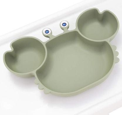 Linowos Silicone Suction Plate for Toddlers - Self Feeding Training Divided Plate Dish and Bowl for Baby and Toddler, Fits for Most Highchairs Trays, BPA Free Microwave Dishwasher Safe