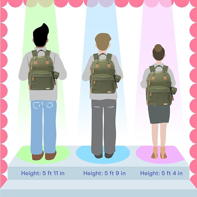 iniuniu Diaper Bag Backpack, 4 in 1 kit Large Unisex Baby Bags for Boys Girls, Waterproof Travel Back Pack with Pouch