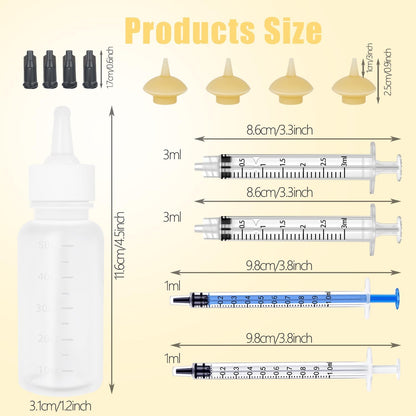 Pet Feeding Bottle and Syringes with Nipples for Small Cat Dog Animals (Model 1)