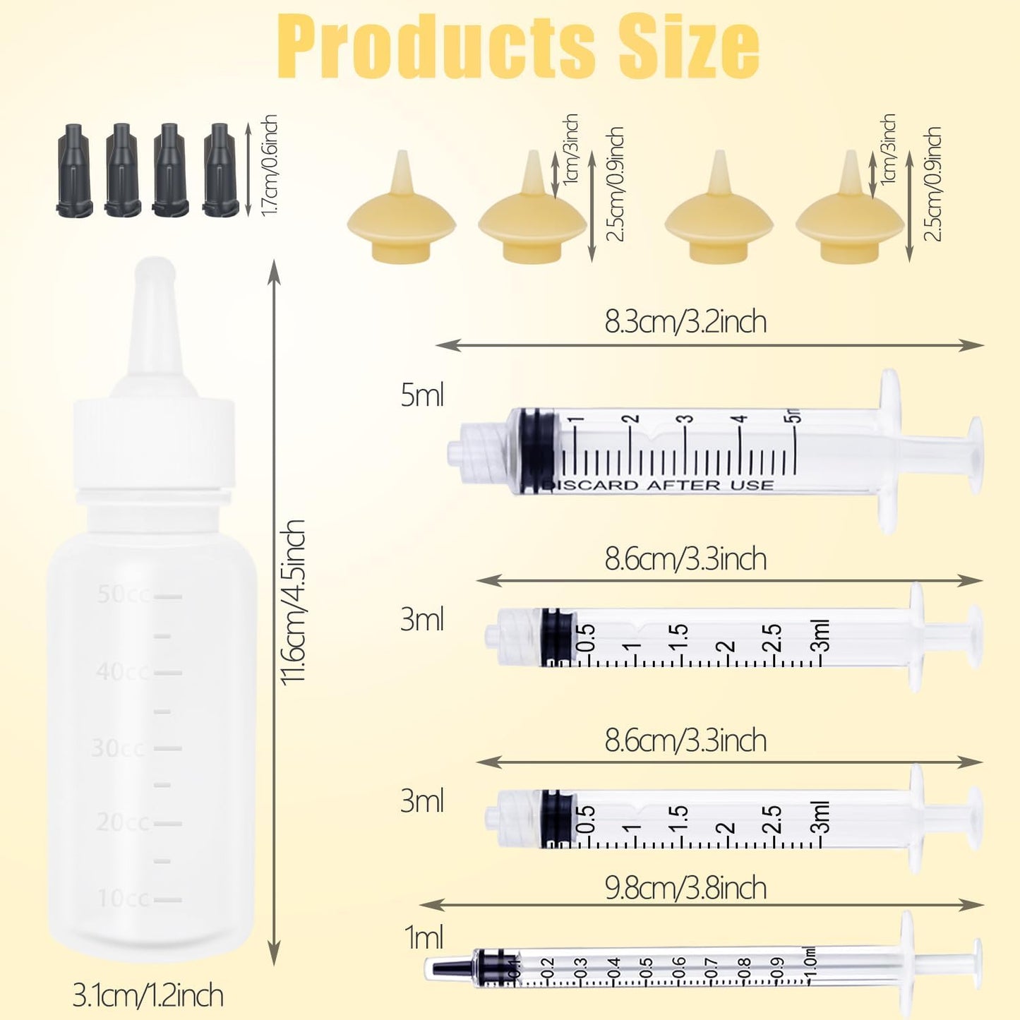Pet Feeding Bottle and Syringes with Nipples for Small Cat Dog Animals (Model 1)