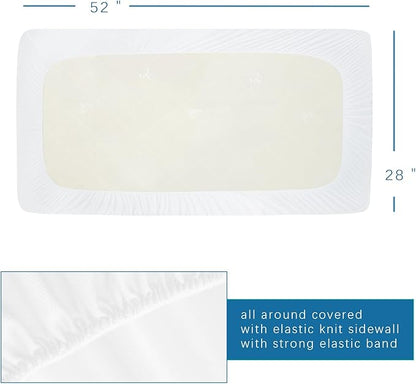 Crib Mattress Protector Waterproof 2 Pack Crib Sheets Fitted Mattress Pad Cover Soft Terry Breathable Fit for Toddler Bed up - 8" Machine Washable