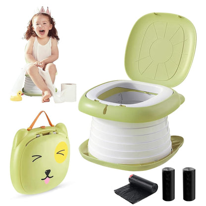 Travel Potty for Toddler Portable Foldable Potty Training Toilet for Boys Girls Baby Kids Children Indoor Outdoor,Pink