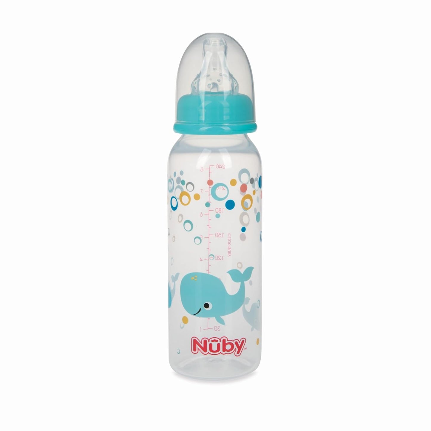 Nuby Printed Non-Drip 8oz Bottle, 3 Pack, Neutral