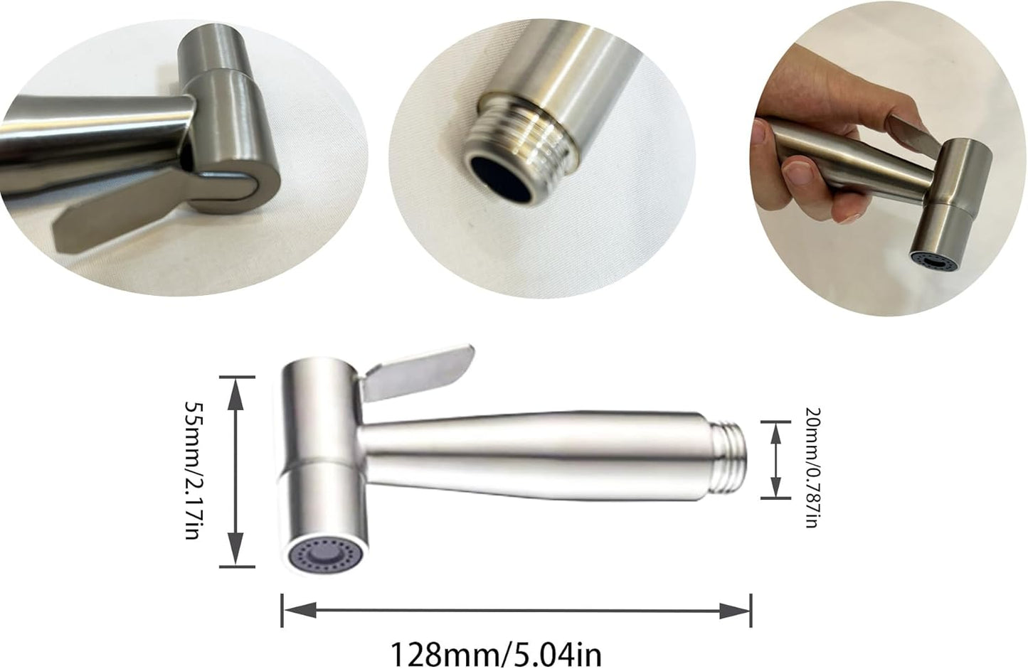 2 Pieces Bidet Sprayer Head Stainless Steel Bidet Attachment,Handheld Bidet Sprayer for Toilet