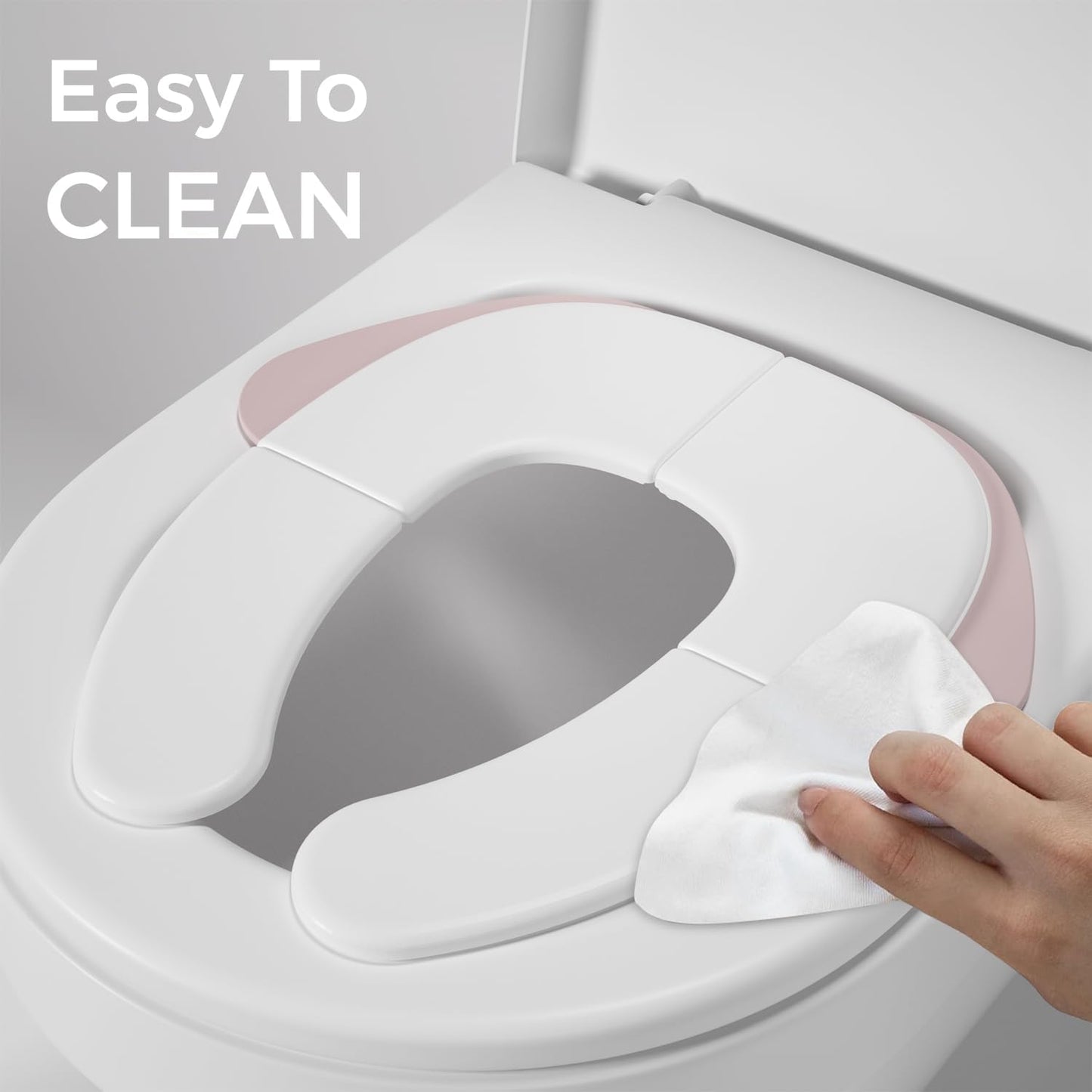 FOOYOO Foldable Toddler Toilet Seat | Portable Potty Training Seat for Travel & Home, Non-Slip, Fits Most Toilets, Easy to Clean, with Travel Bag (Gray)