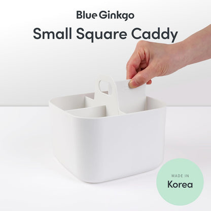 BLUE GINKGO Stackable Organizer Caddy – Korean-Made Portable Tote for Bathroom, Office, Crafts, or School Supplies (Rectangle, Green)