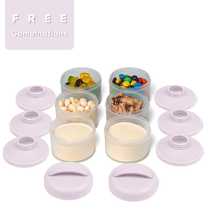 Termichy Stackable Formula Dispenser Portable Milk Powder Container, 2 Pack, Warm Grey