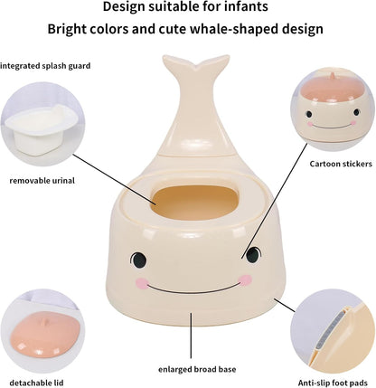 Potty Seat Baby Training Chair Boys Girls Toddler Whale Comfortable children 1-5 years old Baby toilet Animal seat with lid back potty trainer (Pink)