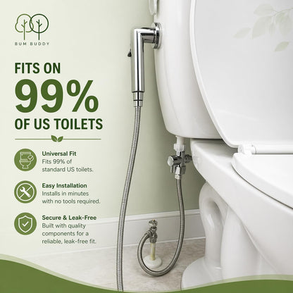 Handheld Bidet Sprayer for Toilet - Bum Gun Bidet Sprayer Kit with Adjustable Pressure, Bathroom Bidet Attachment, Cloth Diaper Sprayer, Feminine Wash, Easy Install, Leak-Free