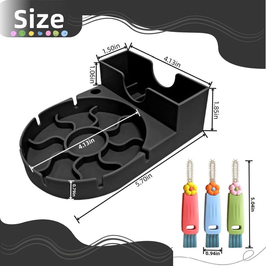 Silicone Bottle Drying Rack for Stanley Cup, Space Saving Tumbler Drying Rack for Water Bottles, Mugs, Glasses, Baby Bottles, Kitchen Accessories with Multifunction Brush(Black)
