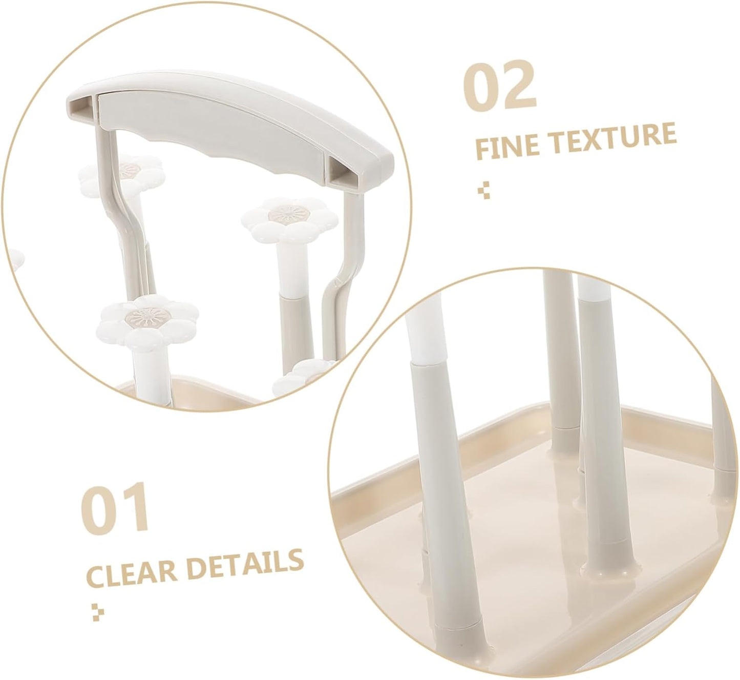 Toyvian Space Saving Baby Bottle Drying Rack with Cup Holder for Countertop Portable Baby Bottle Drain Rack for Kitchen and Nursery Organization