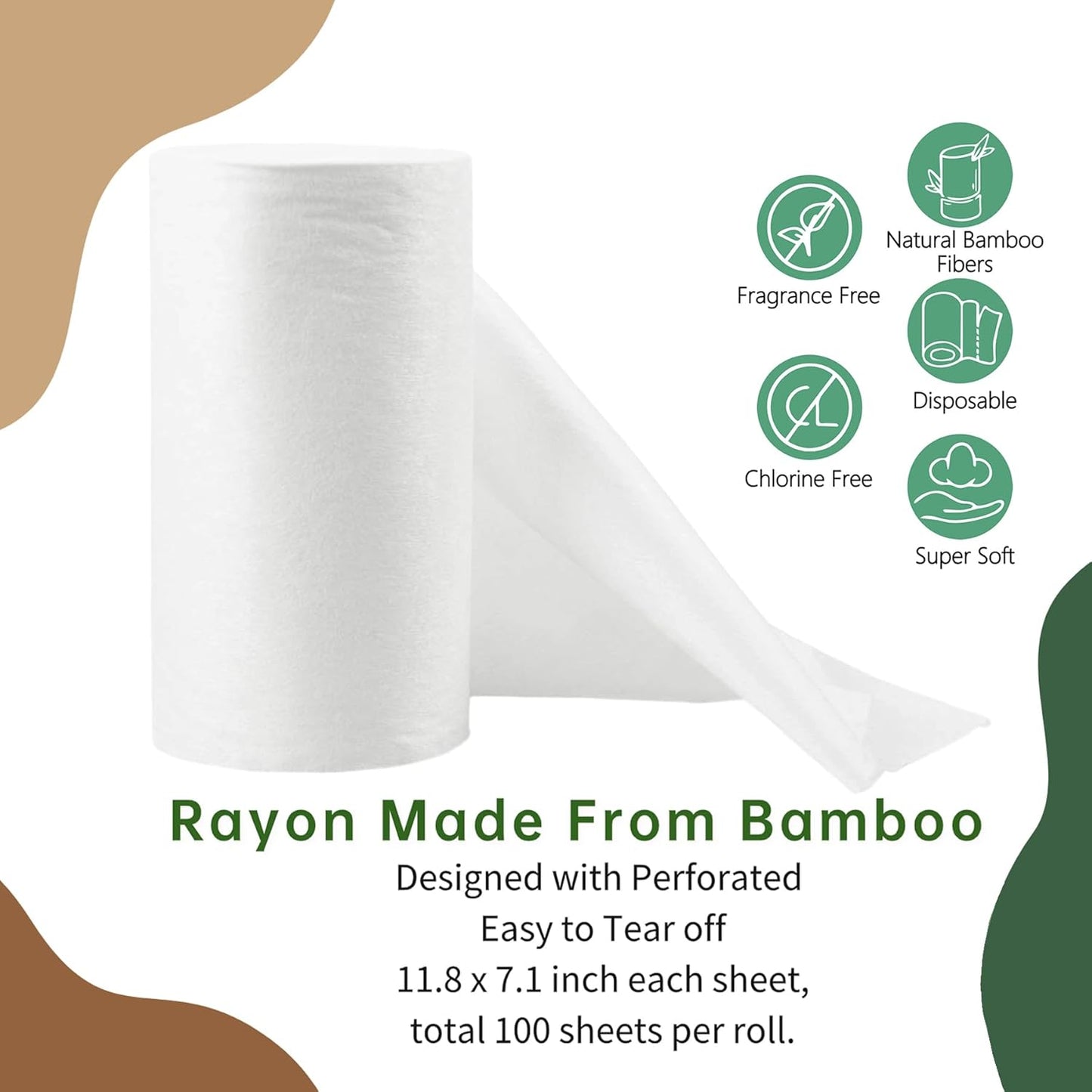 Diaper Liners Kawigo Cloth Diaper Liner for Baby Cloth Diaper Natural Soft Rayon Made from Bamboo 400 Sheets 11.8 x 7.1in Unscented Fragrance Free Chlorine Free
